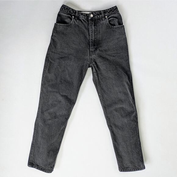 Eckhaus Latta Jeans Women's 26 Charcoal Black High Rise 100% Cotton Ankle - Picture 1 of 10